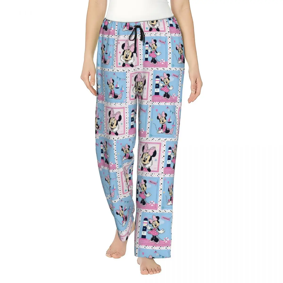 

Custom Minnie Mickey Mouse Cartoon Animation Pajama Pants Women Sleepwear Lounge Sleep Bottoms Stretch with Pockets