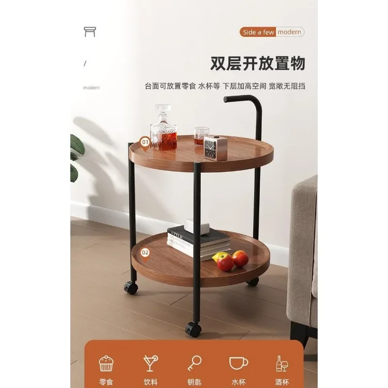 이동식 트롤리 거실 소파 사이드 테이블 바퀴가있는 미니 스토리지 랙 북유럽 스타일 식당 자동차 거실 가구