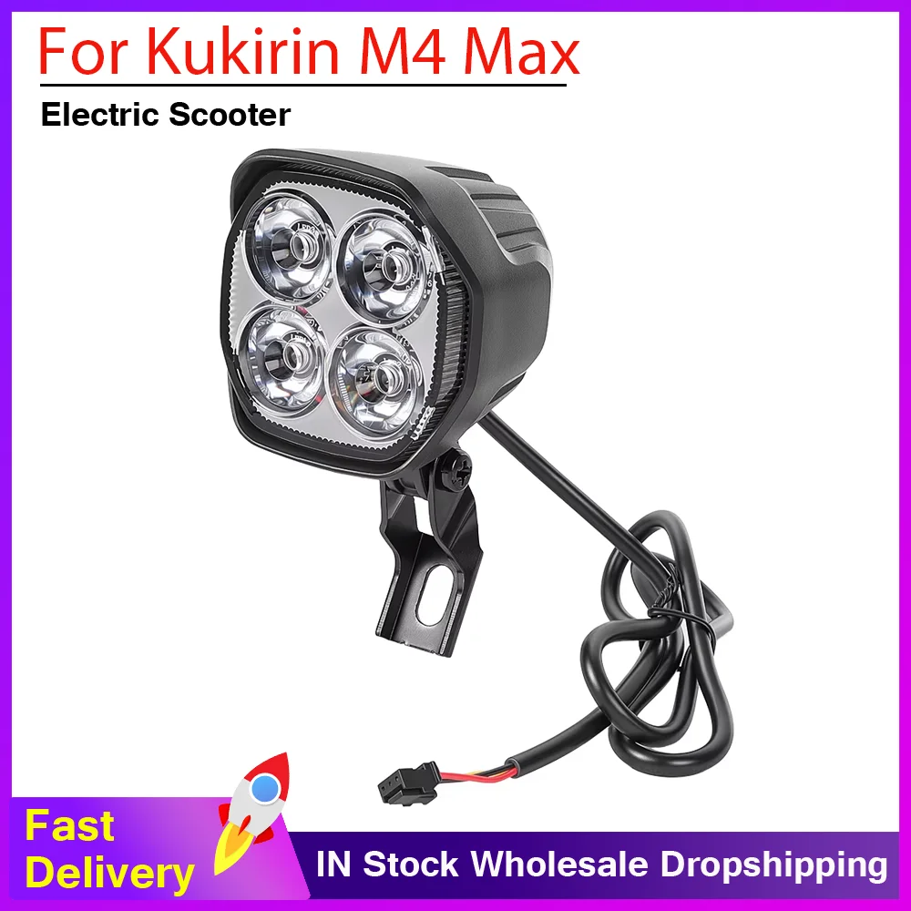 Spotlight Waterproof LED Headlight For Kukirin M4 Max Electric Scooter Front Lamp LED Night Safety Warn Lamp Replacement Parts