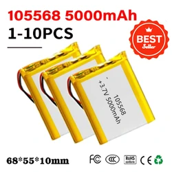 1-10PCS 105568 3.7V 5000mAh Polymer Lithium LiPo Battery for GPS DVD E-book Tablet Pc Laptop Power Bank Video Game