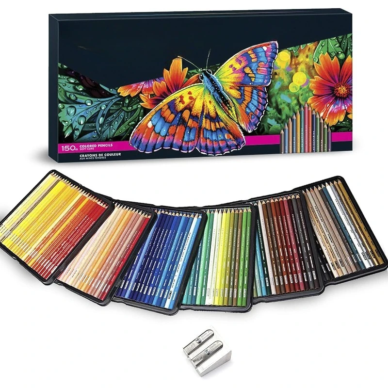 Colored Pencils Art Kit Artist Premier Wooden Soft Core Pencils 150 ct. with Pencil Sharpener [151 pc. Set]