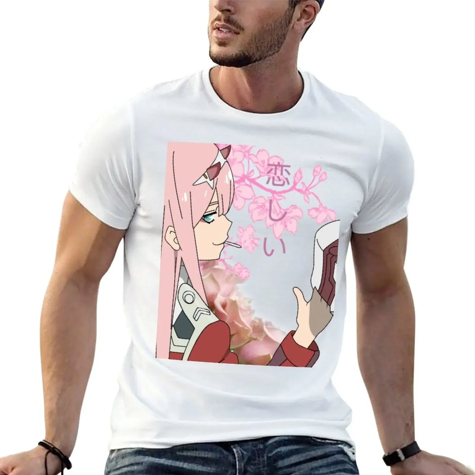 002 (Larger ) Darling in the Franxx T-Shirt sweat graphic t shirts customizeds oversizeds black t-shirts for men