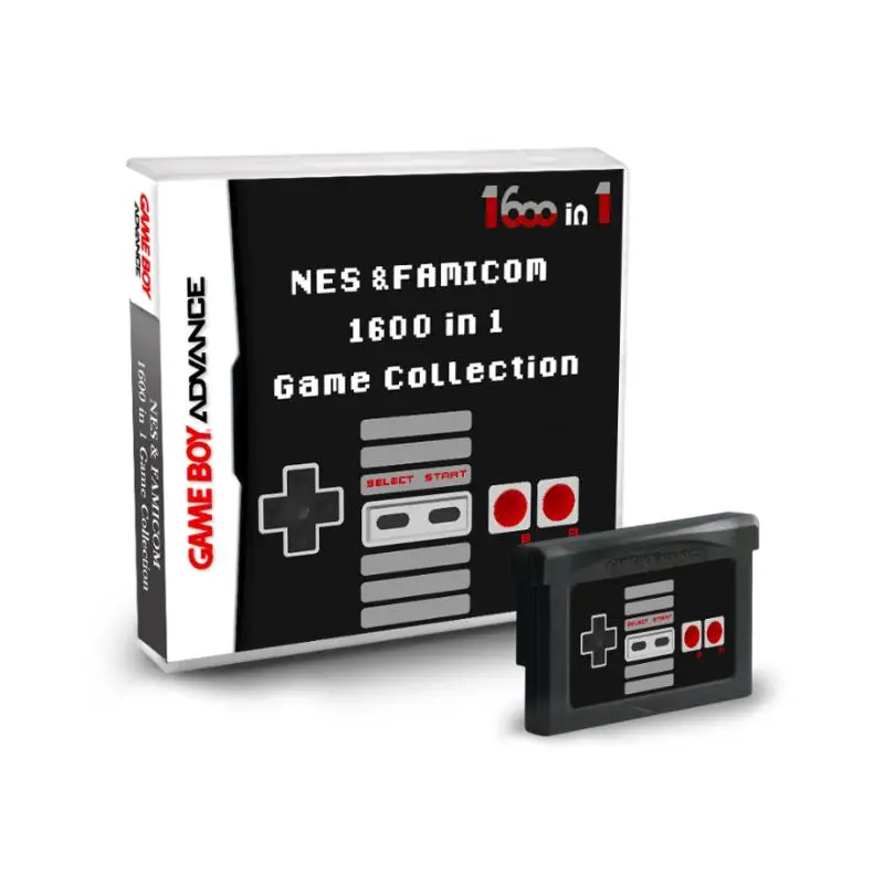 New GBA NES FC FAMICOM 1600 in1 Game Cartridge Instant Archiuing Memories of Classics Play Immediately After Booting Up Gift Toy