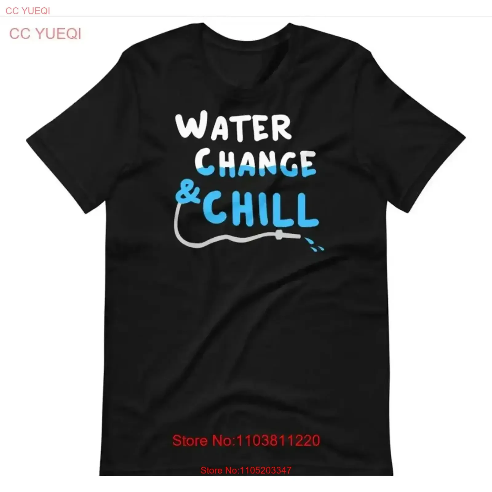 

Funny Aquarium T Shirt for Men Water Change and Chill Fish Tank vintage Washed graphic fashion homme Slightly streetwear Soft