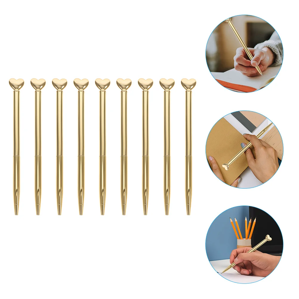 

9 Pcs Shaped Metal Ballpoint Decorative Cute Pens Pens Decorative Cute Retractable for Wedding Office Valentine Gifts