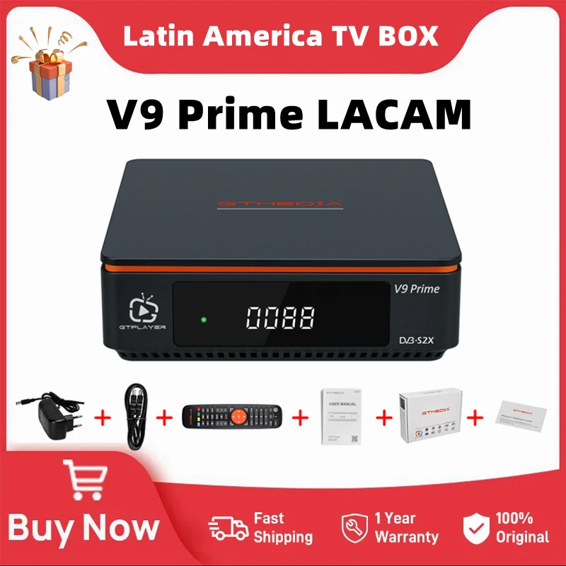 GTMEDIA V9 Prime LACAM IKS Satellite TV Receiver DVB-S/S2/S2X Decoder Tuner 1080P H.265 Built In 2.4G WIFI GTshare Support LAcam