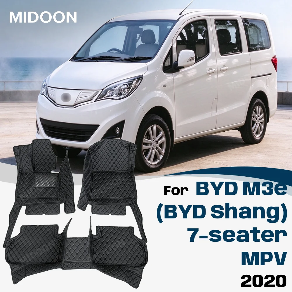 For BYD M3e (BYD Shang) 7‑seater MPV 2020 Custom Car Floor Mats Auto Carpet Cover Interior Details Accessories Protective Pad