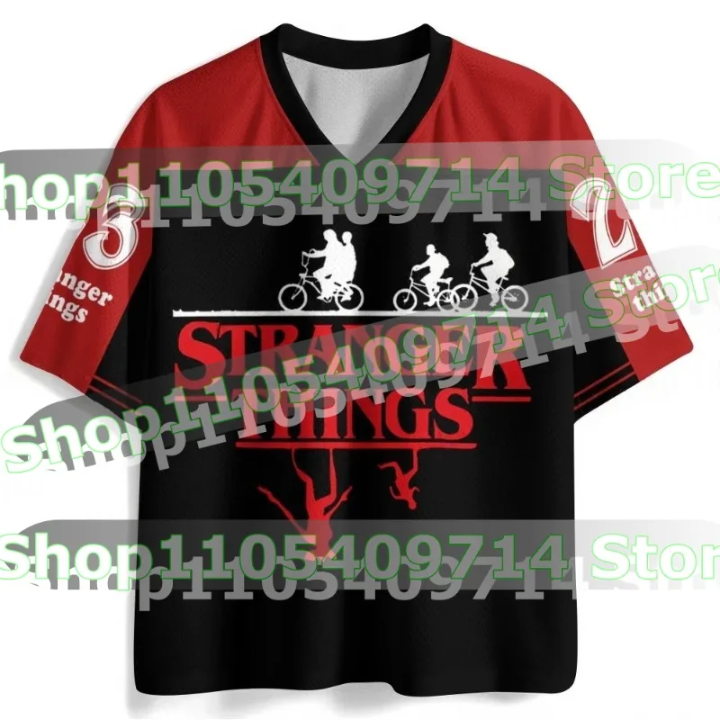 Camiseta Deportiva de Manga Corta con Estampado 3D de la Serie de TV Americana 2026, Camiseta Deportiva con Cuello en V de Secado Rápido