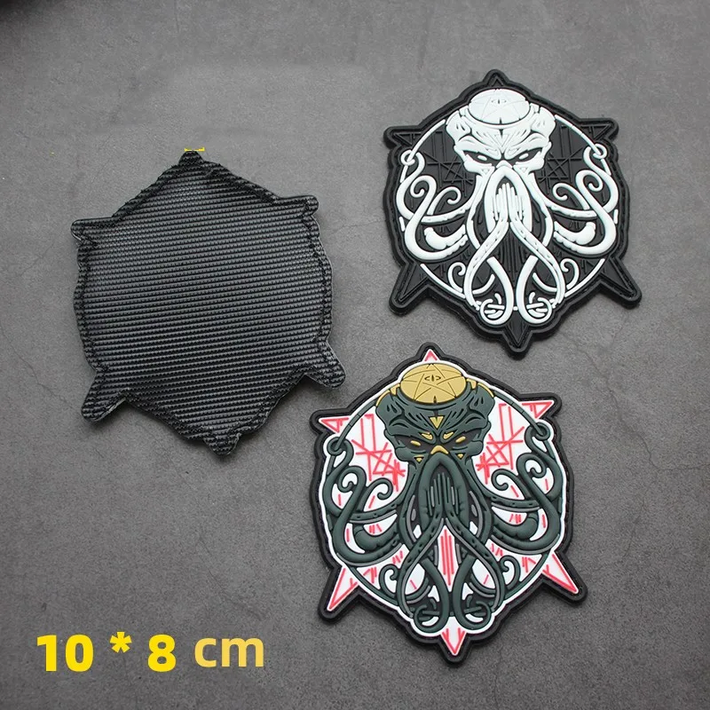 3D PVC Luminous Patch Octopus Monster Tactical Badge Armband For Clothing Backpack DIY Decoration