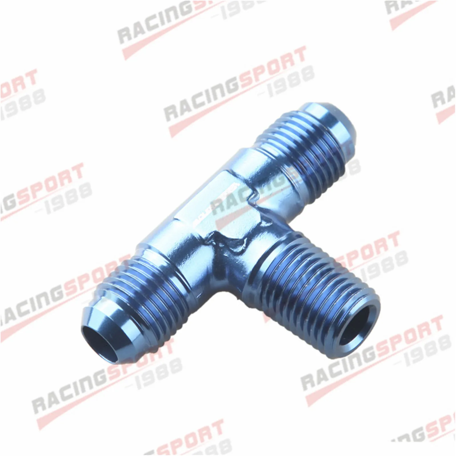 Imagen 3: Acoplador de conexiones de aluminio, adaptador de manguera en T, conector adaptador de pieza en T, rosca de ajuste AN4 a 1/8NPT, azul/negro