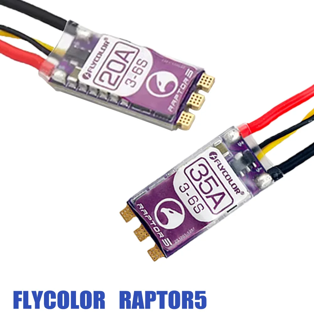 

FLYCOLOR 35A 45A 50A ECS 1/4 шт. Raptor5 32Bit G701 PWM 128K бесщеточный ESC одиночный Dshot Proshot 3-6S для FPV дронов запчасти