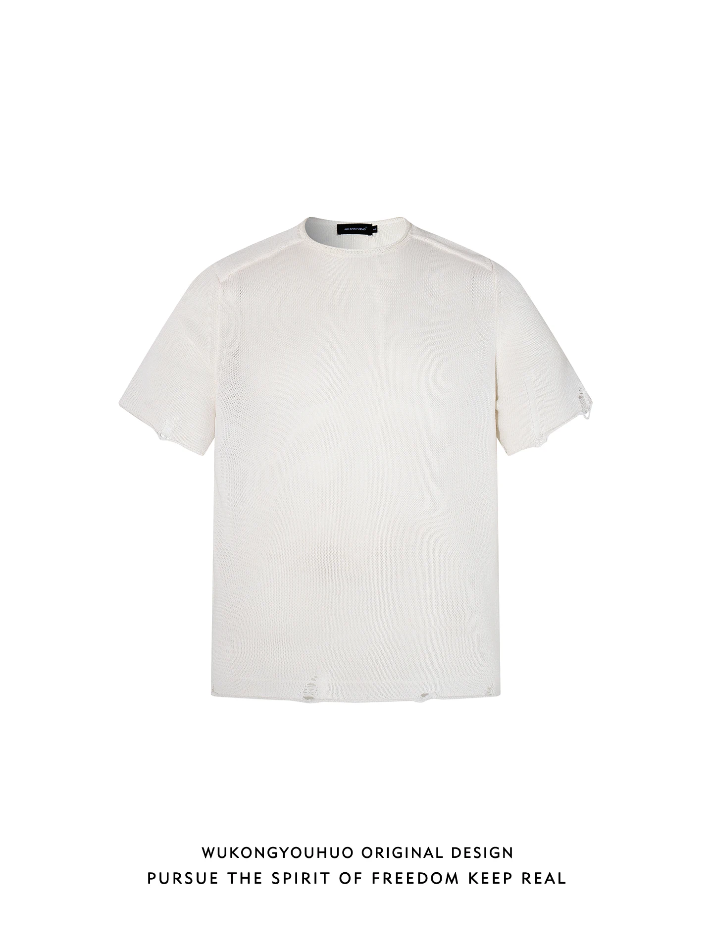 

Свободная вязаная футболка унисекс с круглым вырезом и коротким рукавом, повседневная, удобная, для ношения поверх одежды