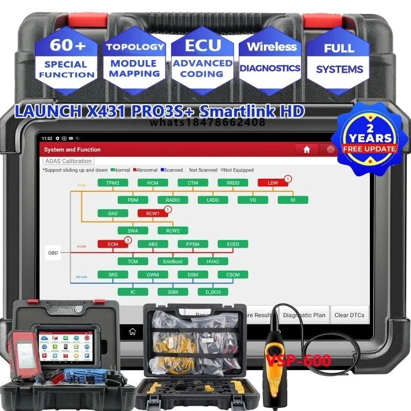 X431 PRO3S+ SmartLink HD Car Truck Diagnostic Tool 12V /24V Full System Scanner  OBD2 Code Real for EU UK Version