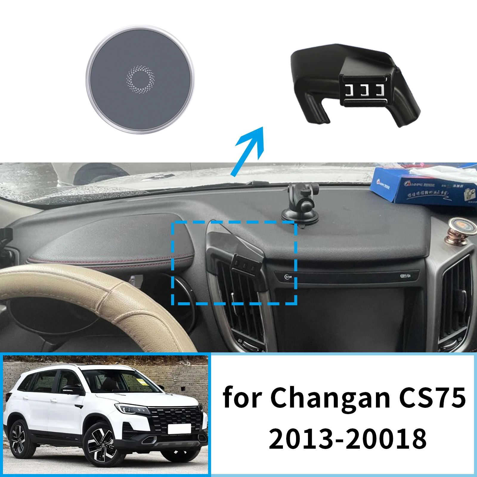 

​​fit for Changan CS75 2013~2018 Screen Base Phone Holder Mount ​​ Secure Clip Car​​ accessoires