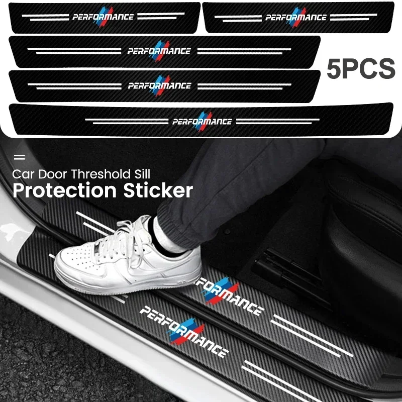 

5Pcs Carbon Fiber Car Threshold Scratch Protection Sticker For BMW Performance X1 X2 X3 X4 X5 X6 X7 E28 E90 F20 E46 E60 E92 E93