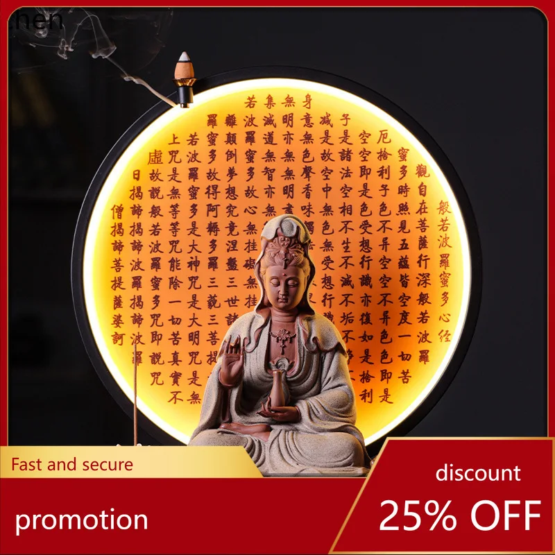 

Декоративная курильница-фумигатор Cz1 Zen Pure Bottle Guanyin Bodhisattva из массива дерева для входной группы, гостиной, домашнего декора и поклонения.