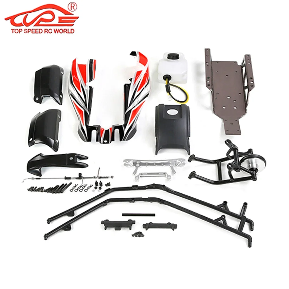 Auto Shell Brandstoftank Chassis Conversie Upgrade Kit voor 1/5 Rovan Q-BAJA Rofun Q-BAHA Truck Rc Auto Onderdelen