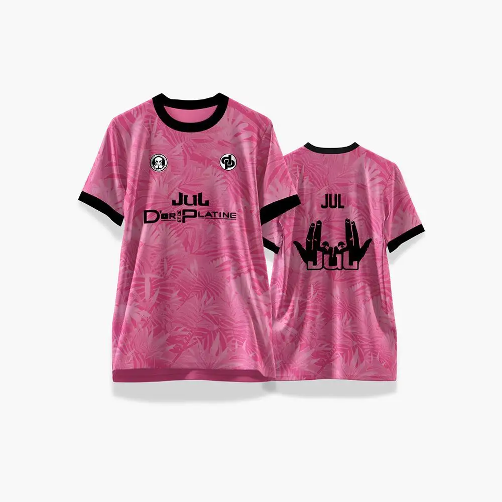 جديد JUL مطبوعة لكرة القدم جيرسي الصيف الرياضة في الهواء الطلق التجفيف السريع جيرسي الرجال والنساء التدريب تنفس طاقم الرقبة تي شيرت #5