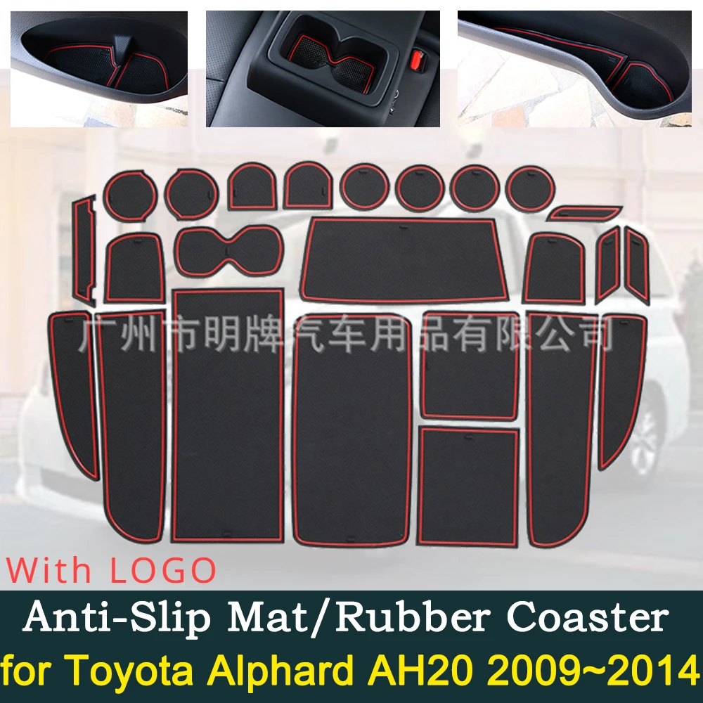 

Anti-Slip Dust Gate Mat Cup Groove Pads for Toyota Alphard AH20 2009 2010 2011 2012 2013 2014 Hole Pad Car Accessories Gadgets