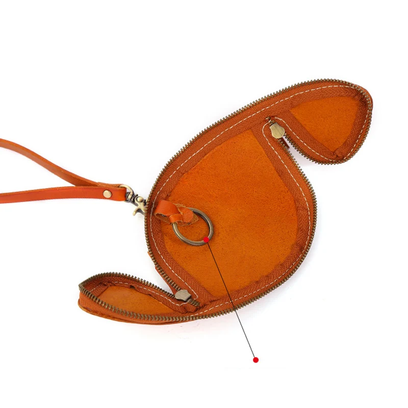 Чехол-кошелек для ключей на молнии, креативный дизайн, модный брелок из натуральной кожи из коровьей кожи, женский чехол, держатель для ключей от машины, брелок для ключей, сумка