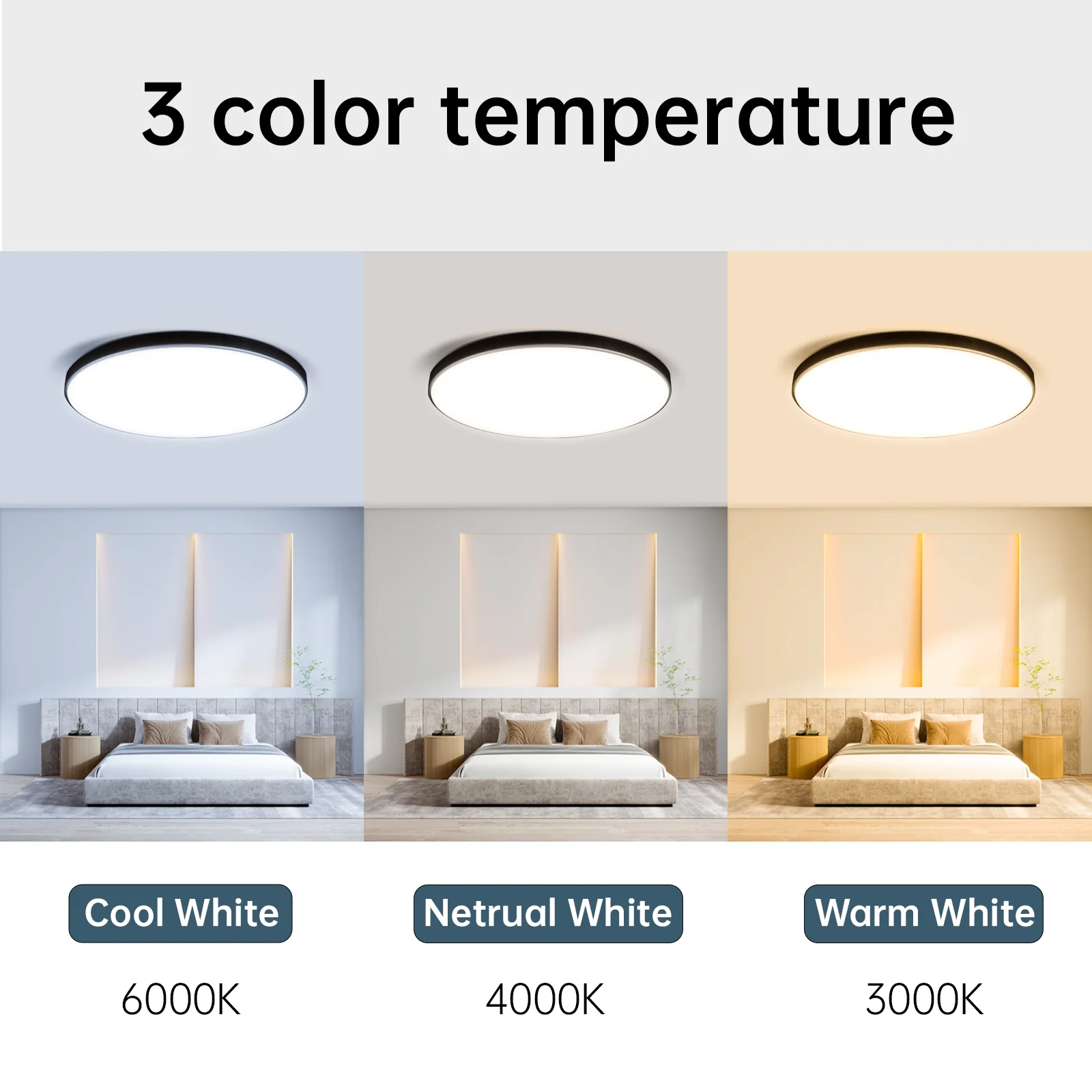 IP44 Ceiling Led Ceiling Surface 50/40/30/20/18/15W Round Ceiling Lamps Living Room Bedroom Kitchen Bathroom light  For 110-220V