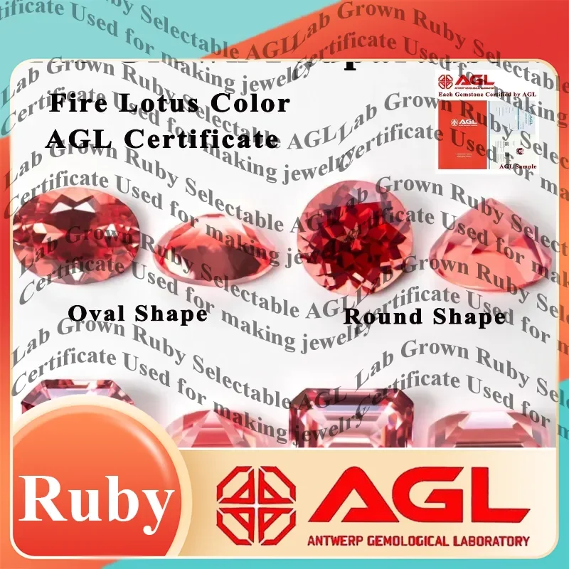 

Lab Grown Padparadscha Gemstone Asscher Cut Fire Lotus Color DIY Ring Necklace Earrings Main Materials AGL Certificate