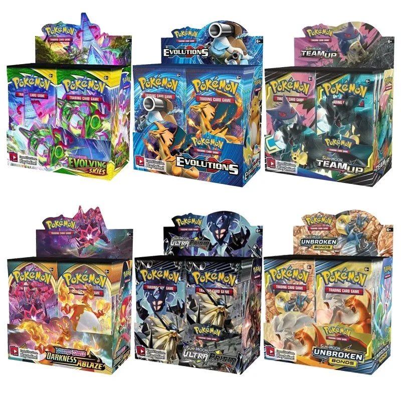 360pcs Pokemon Card 151 Team up Sun & Moon Thunder English Trading Card Game Evolutions Booster Collectible Game card Toys Gifts
