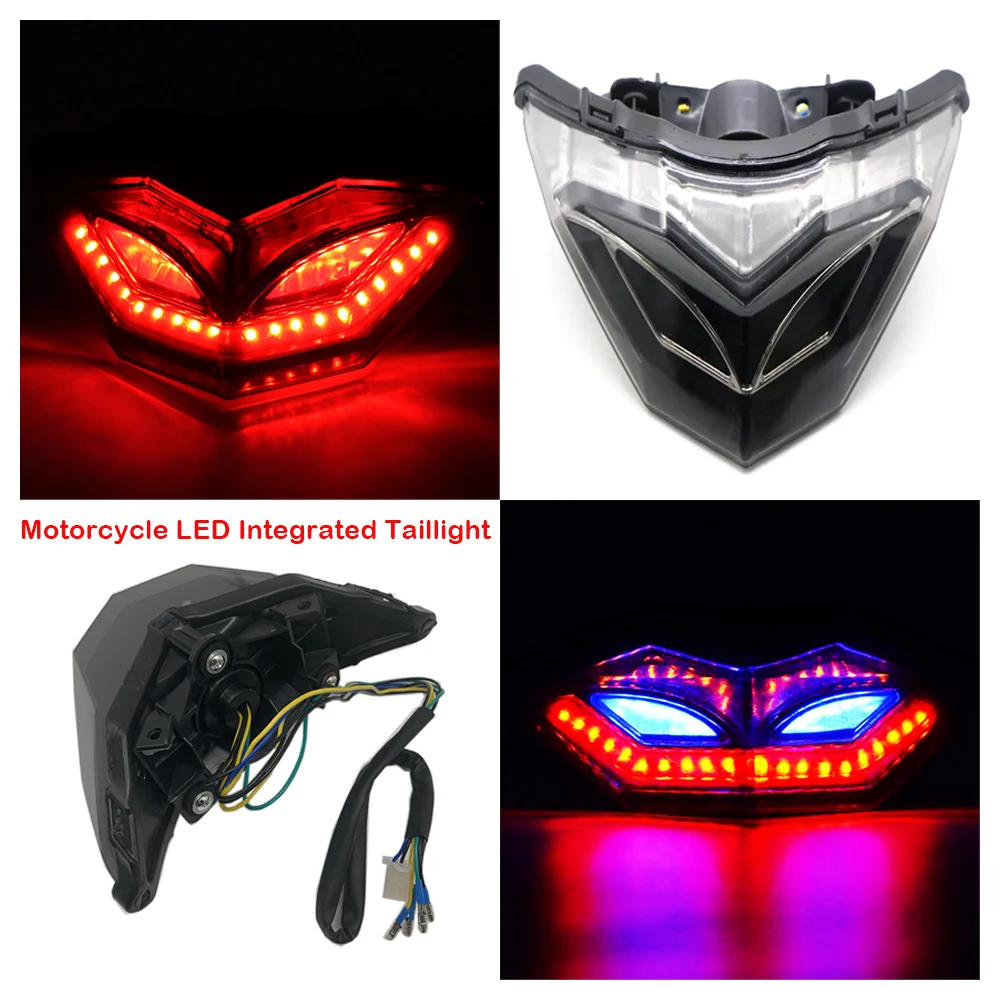 Fits for Kawasaki Z250 Z300 ABS Ninja 250 300 EX300 2013-2018 Motorcycle LED TailLight Brake Turn Signal Integrated Tail Lights