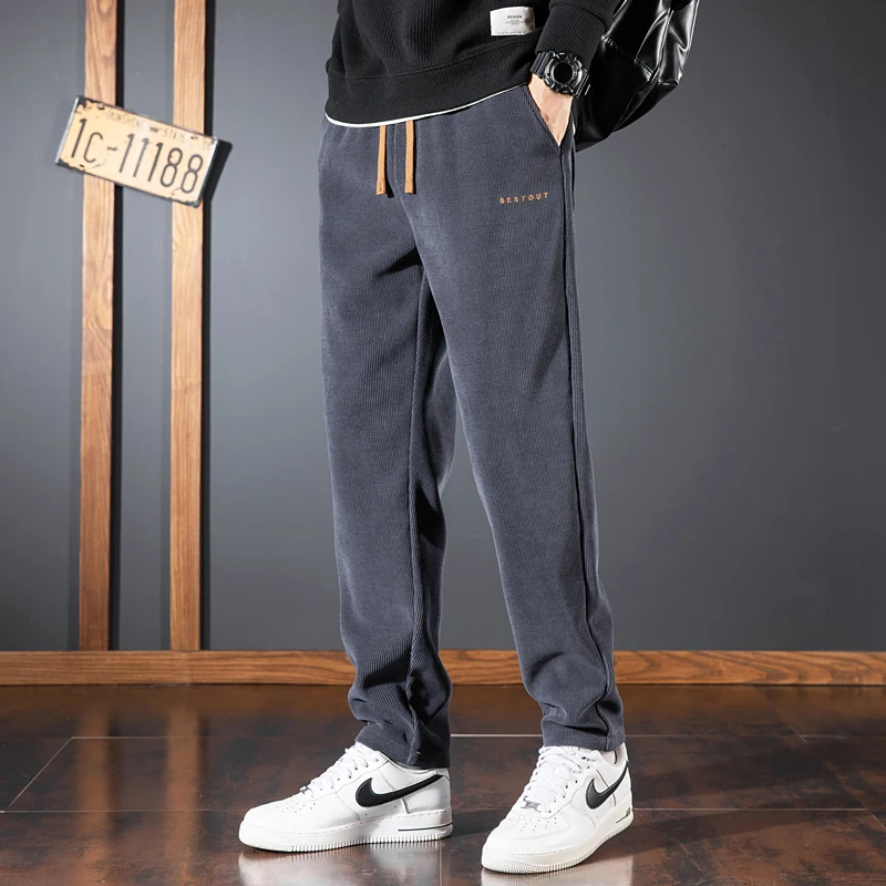 Thiened سروال قصير للرجال سراويل تقليدية الشتاء الرياضة مستقيم أرجل Fce اصطف ارتداء مقاومة وصمة عار برهان Sweatpants