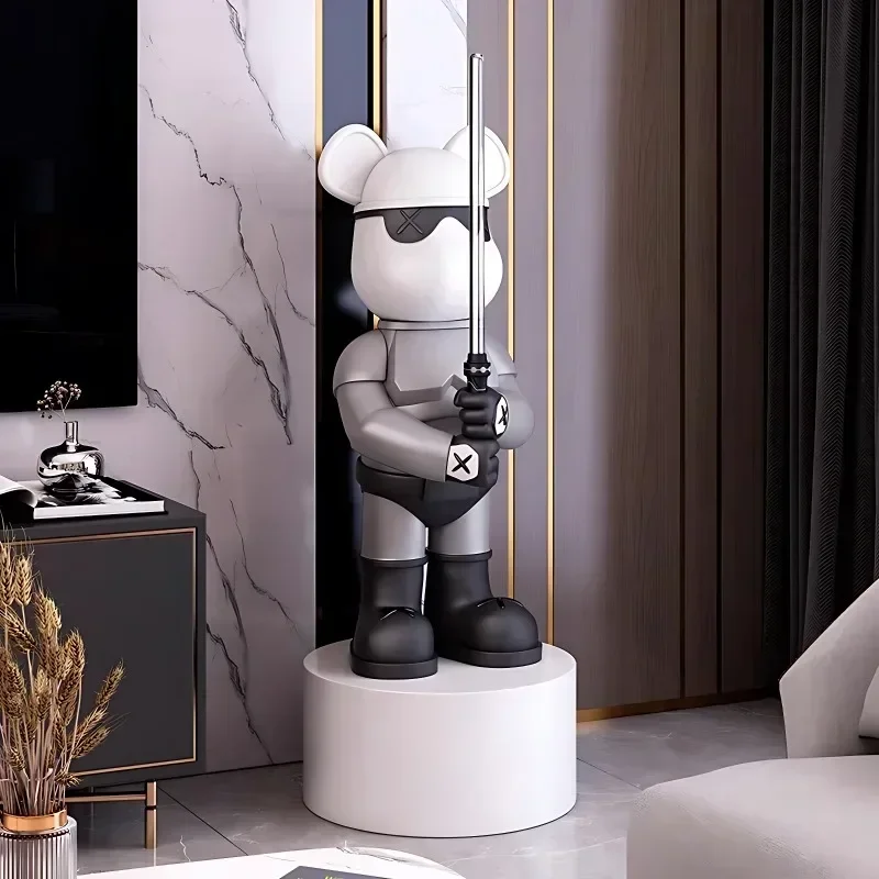 Light Luxury Lightsaber Bear Trendy Floor-standing Large Ornaments Furniture TV Cabinet Creative Living Room Decorations