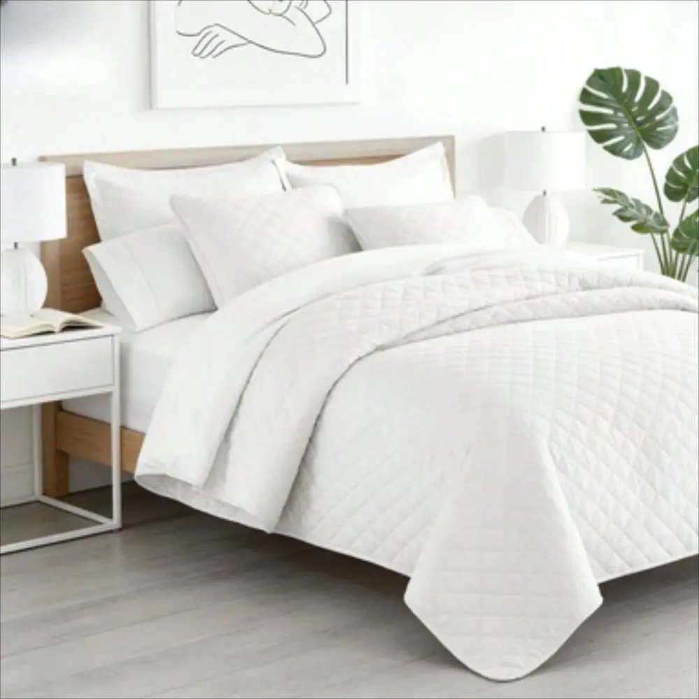 

White Diamond Quilt Set, Twin Twin XL
