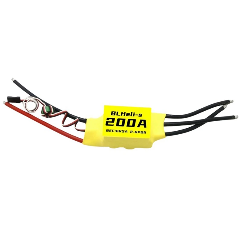 

Blheli Brushless ESC 200A 2-6S 6V 5A BEC For RC FPV Multirotor Fixed Wing Drone DIY Parts