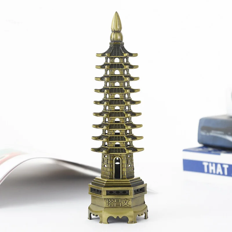 

Wenchang Tower Creative Ornaments Metal Crafts China Travel Souvenirs Figurines Home Decoration House Model Festive Gift