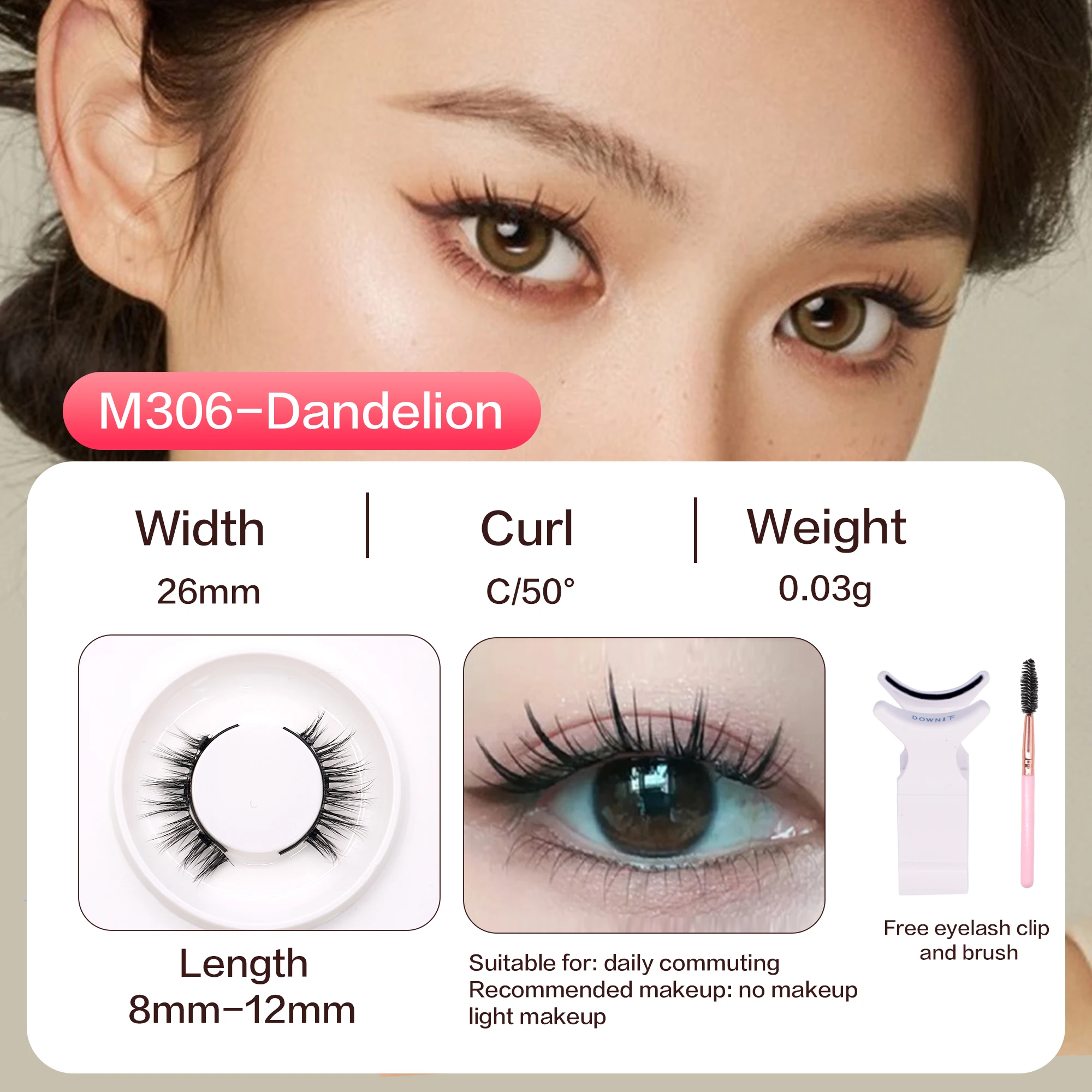 FindLove all serie 2Pairs Reusable Magnetic Lashes No Glue Needed Professional Premium 3D Magnetic Eyelash 3-Step Press On False