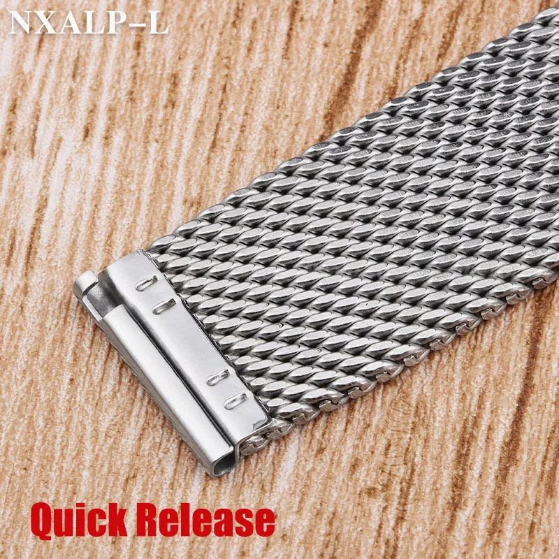 1.0 مللي متر Milanese شبكة حزام ساعة اليد ل أوميغا ل DW حزام الساعات الإفراج السريع الفولاذ المقاوم للصدأ حزام معصمه 18 مللي متر 20 مللي متر 22 مللي متر 24 مللي متر