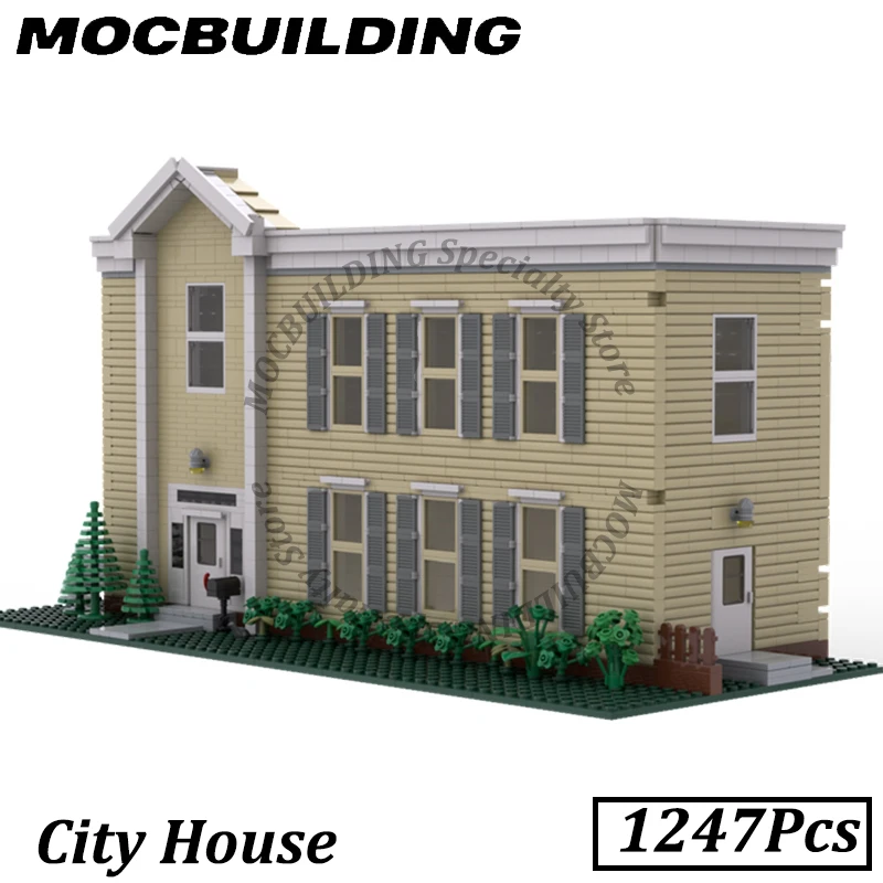

1247 шт., Детский конструктор MOC «городской дом»