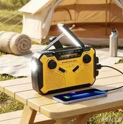 Multifunctional Radio Hand Crank Solar USB FM/ AM Radio Emergency Flashlight Power Bank high Quality  4000mAh power bank  Radio