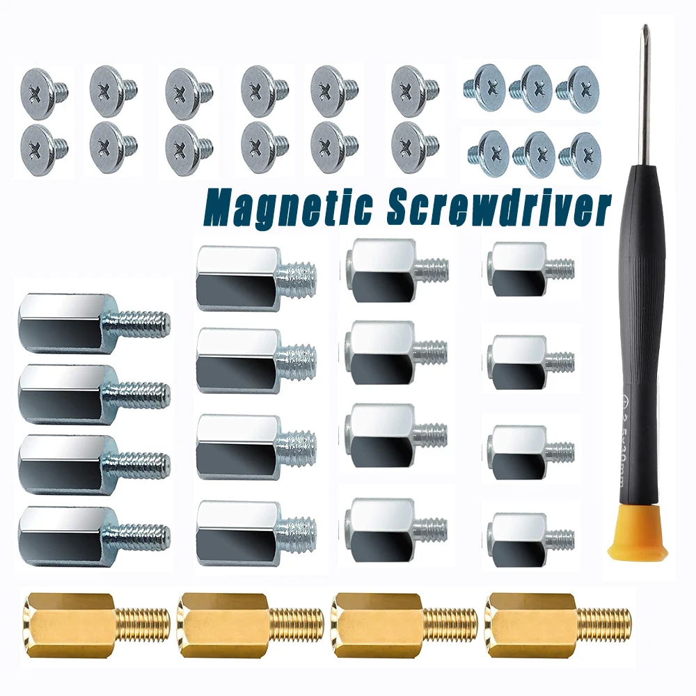 

40pcs PCIe NVMe M.2 SSD Mounting Screws Kit with Magnetic Screwdriver for Asus, Gigabyte, ASRock, Msi, Motherboards