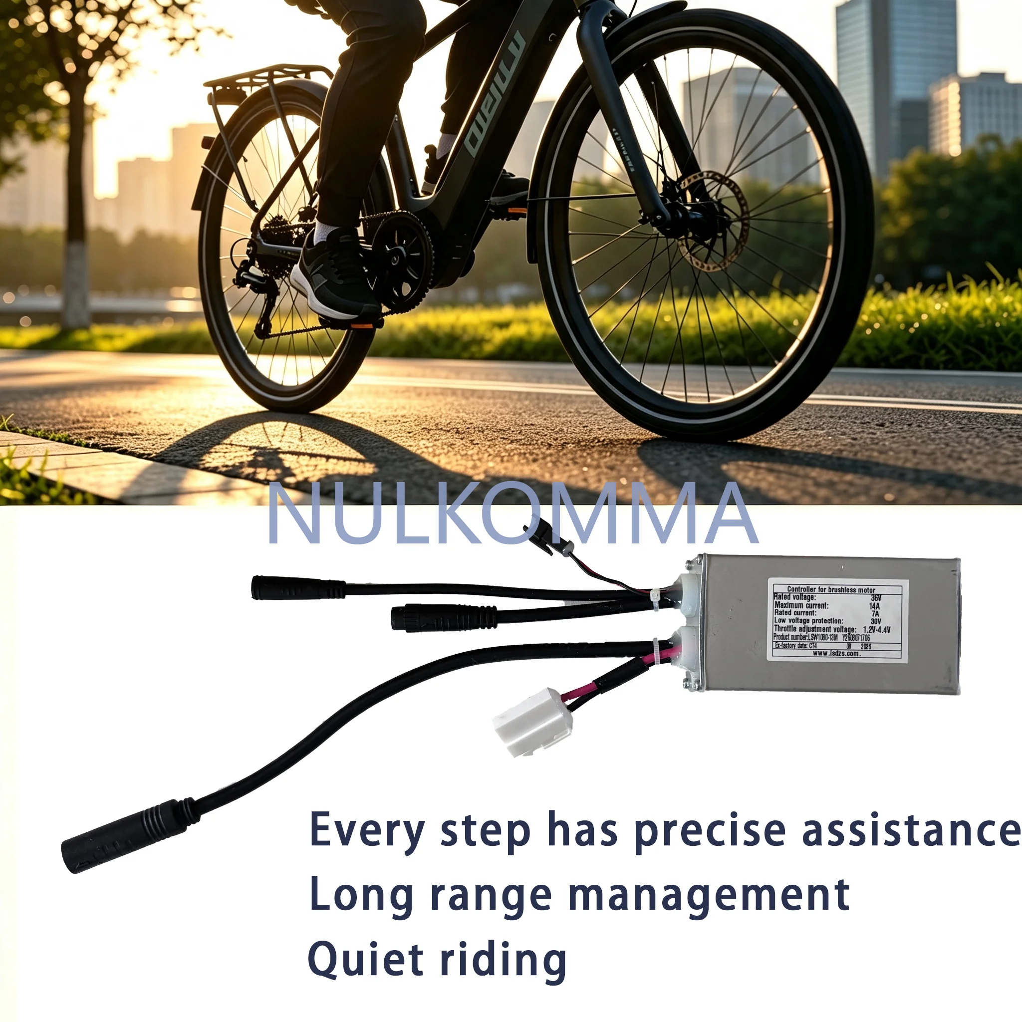 NULKOMMA  LSW1080-13M Ebike Brushless Motor Controller 36V 14A Speed Controller Electric Bicycle Replacement Parts