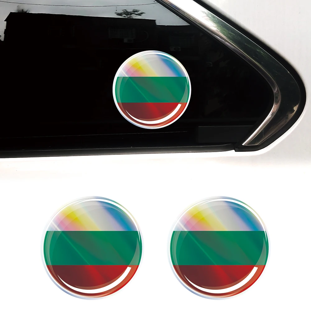 

2/4x Bulgaria Flag Belgium Iceland Laser 3D Car Sticker Epoxy Resin Badges Laser Decal Motorcycle Modification Decor Accessories