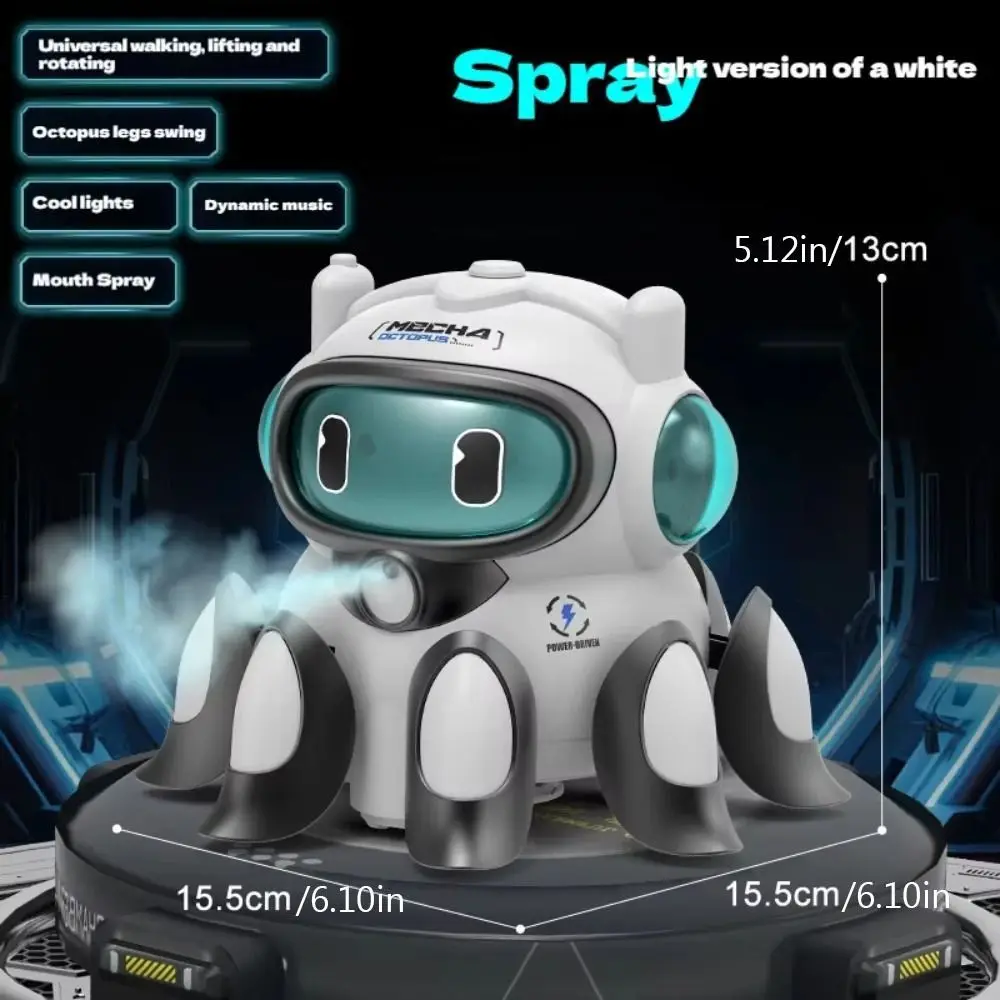 Cor luz universal polvo boneca balanço movimento automático evitar obstáculos música polvo brinquedo iluminação legal máquinas elétricas
