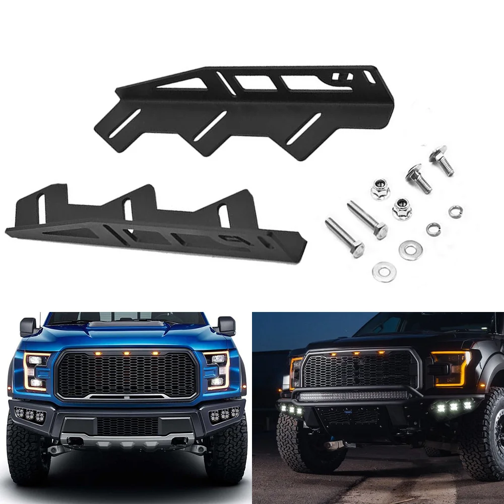 

Front Hidden Bumper Fog Light Mount Brackets for Ford Raptor 2017-2022 LED Work Light Pod Lamp