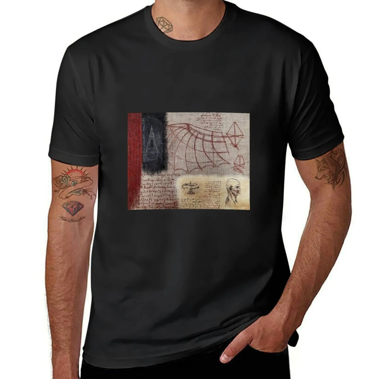 Homage to Leonardo da Vinci T-Shirt vintage clothes cute clothes Blouse new edition heavy weight t shirts for men