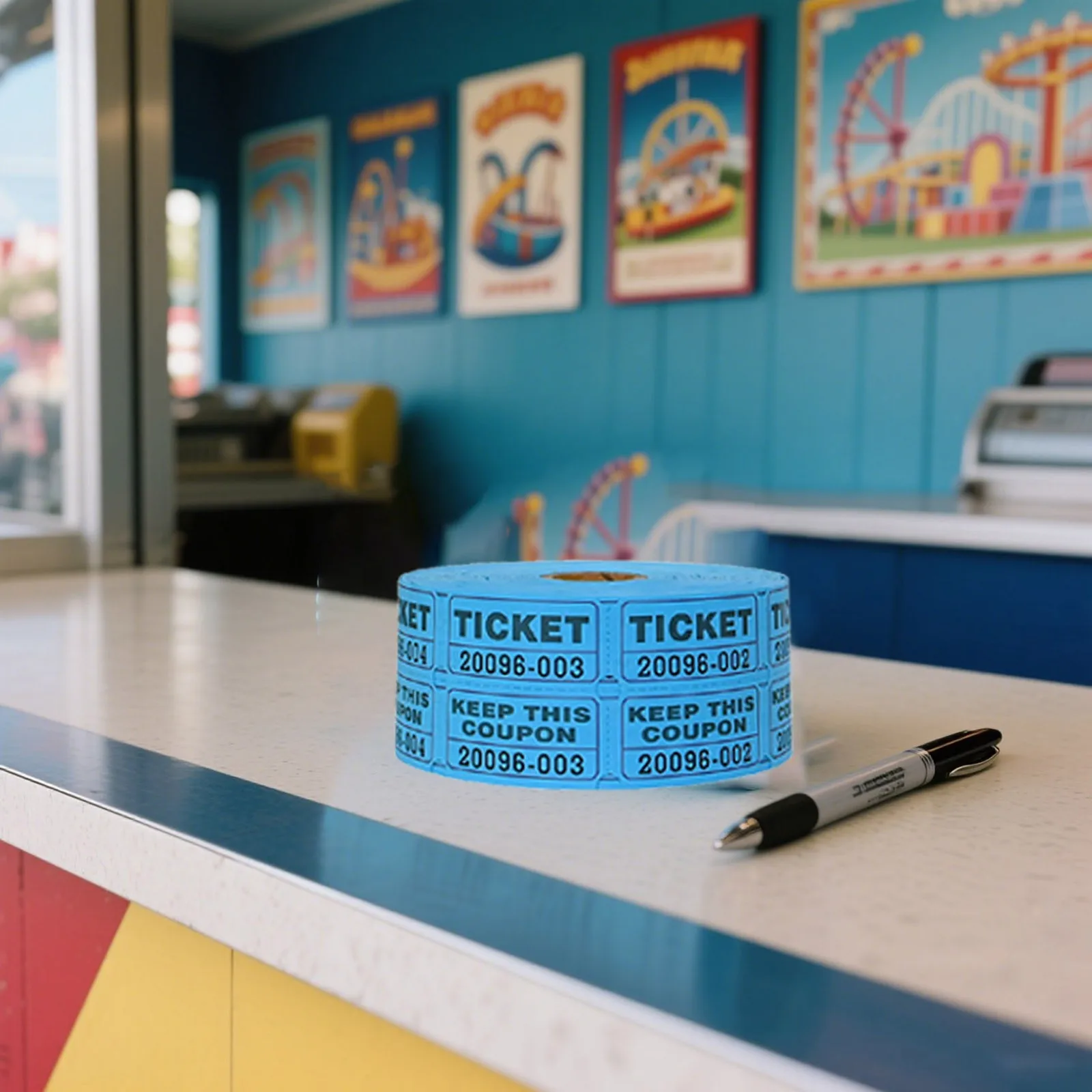  تذاكر القبول الملونة القابلة للتمزيق السائبة 500 قطعة/لفة كوبونات الأحداث مجموعة جائزة اليانصيب السحب رسم التذاكر 1/5/10 لفات #5