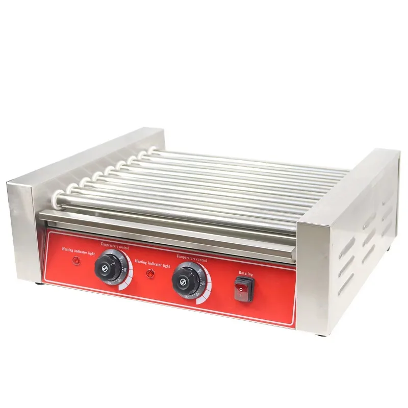 Commercial Household Nine Sticks Fully Automatic Hot Dog Machine Ham Sausage Roaster with Door for Restaurant