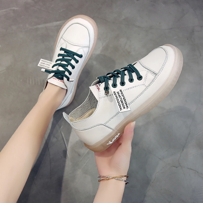 Spring Autumn 2024 New Fashion Sneakers Shoes Women Flats Shoes Woman Soft Bottom Lace-Up Low Cut Zapatos De Mujer High Quality