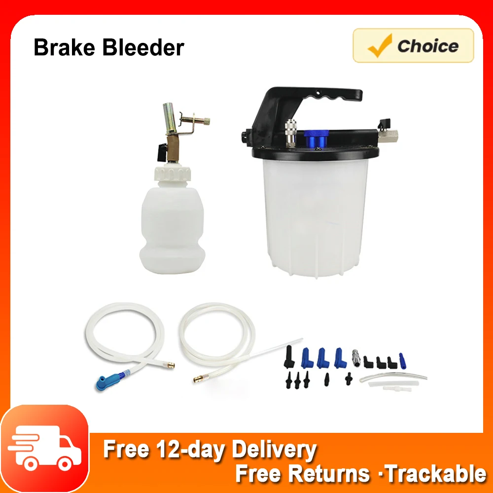 3L Vacuum Brake Bleeder Kit, Pneumatic Brake Fluid & Clutch Bleeding Extractor Tool with Adapters, Hoses & 1L Refilling Bottle