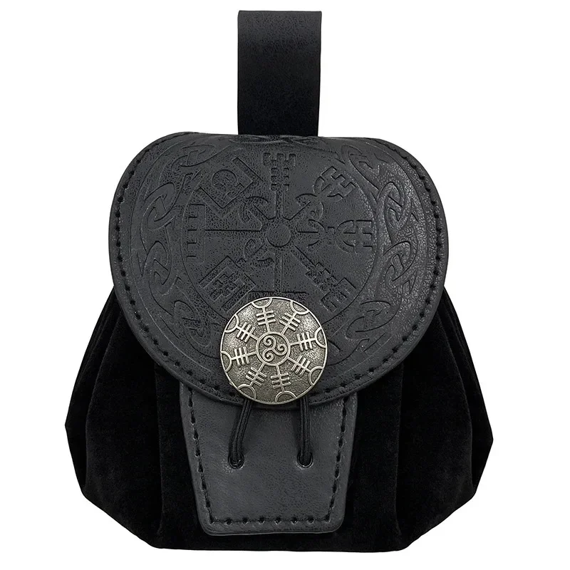 Steampunk القرون الوسطى الشرير نمط فاني حزم للرجال بولي Leather الجلود محفظة نسائية للعملات المعدنية حزام قابل للتعليق الخصر حقيبة الرباط الورك حقيبة بحزام تأثيري