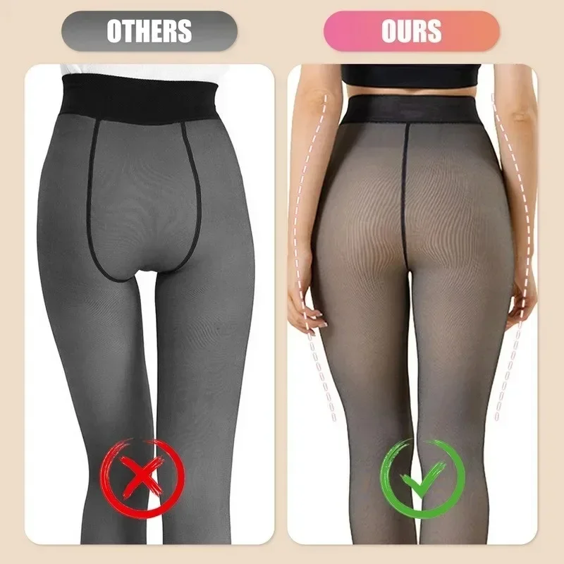 Thick Thermal Tights Stockings Women Warm Winter Sexy Translucent Pantyhose Leggings Female High Waist Elastic Slim Pantyhose