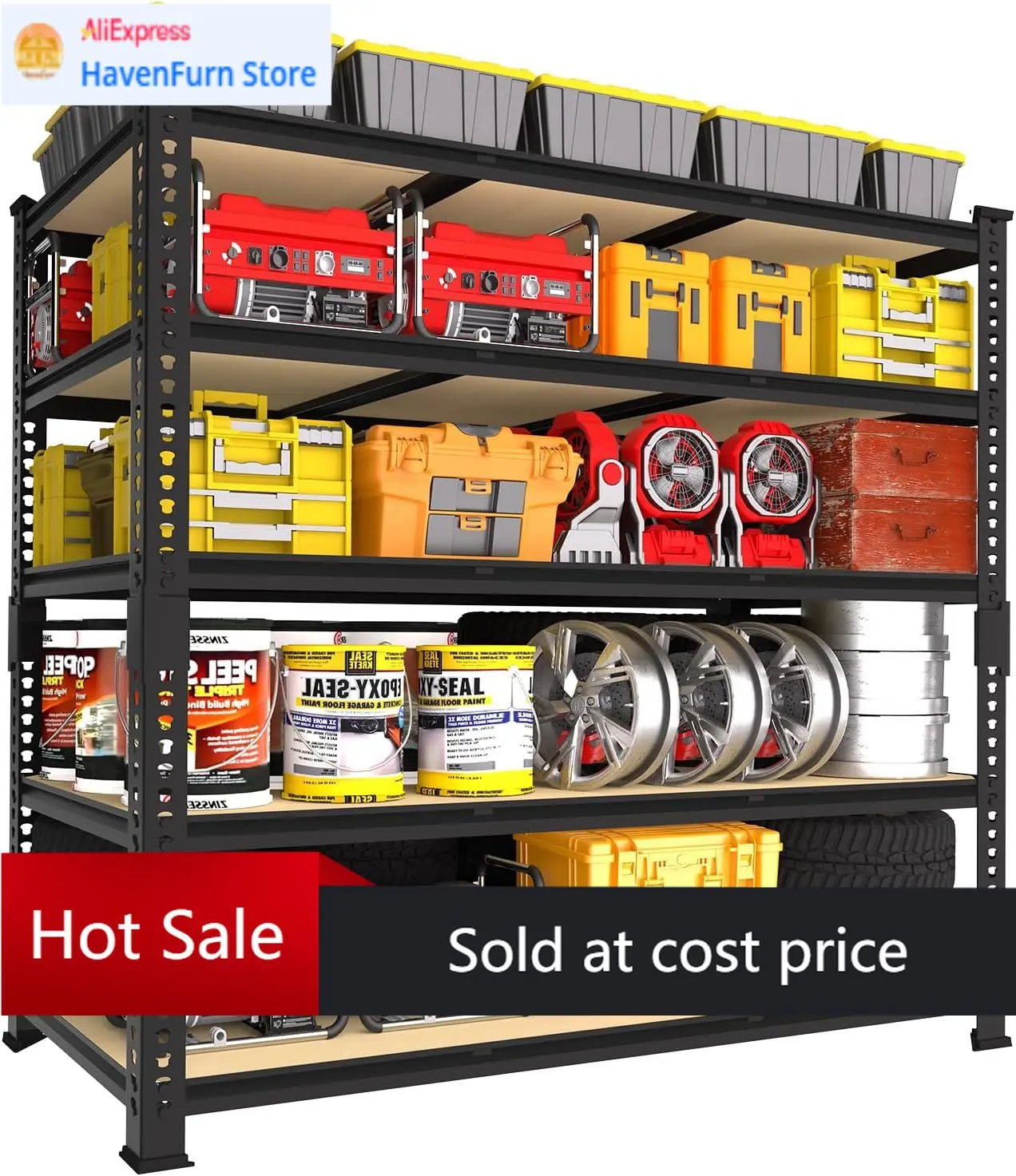 

Стеллажи для хранения Activity pricePrimeZone Heavy Duty Garage Storage Shelves - 48" W X 24" D X 72" H, регулируемая металлическая полка, 5-ярусная, промышленная серия